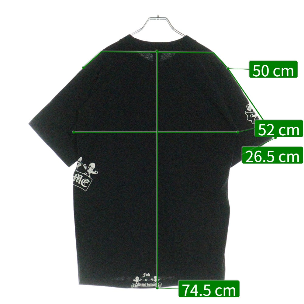 CHROME HEARTS(クロムハーツ) OLD FOTI SKULL GRAPHIC TEE オールド フォティ スカル グラフィック ロゴプリント クルーネック 半袖Tシャツカットソー ブラック