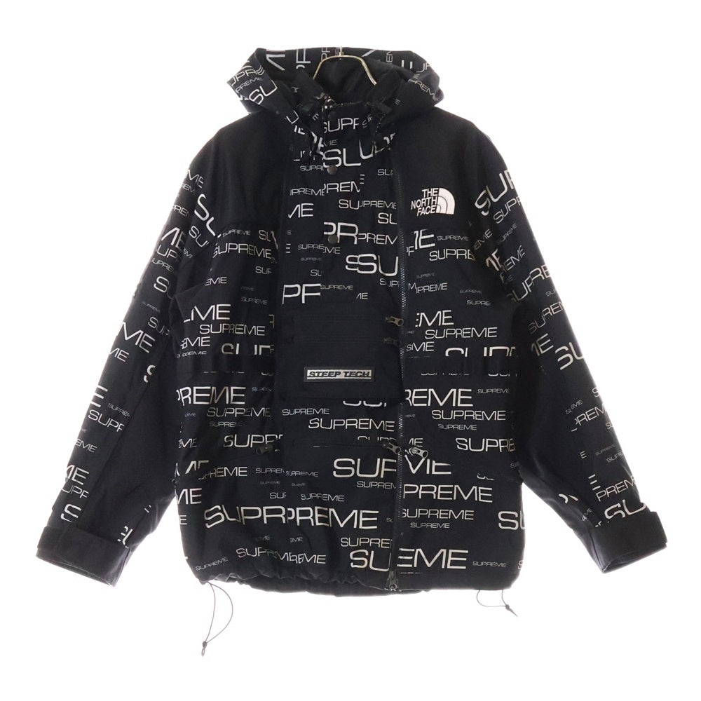 SUPREME(シュプリーム) 21AW ×THE NORTH FACE ザ ノースフェイス スティープ テック アポジー ロゴプリント 刺繍 マルチポケット フーデッド アノラックパーカー NP52102I