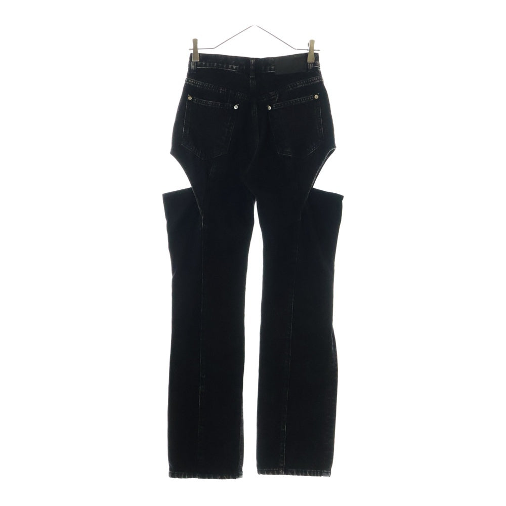 JOHN LAWRENCE SULLIVAN(ジョンローレンスサリバン) WASHED DENIM HOLLOWED OUT PANTS ウォッシュド デニム ホロウド アウト パンツ ブラック レディース JLSW-49