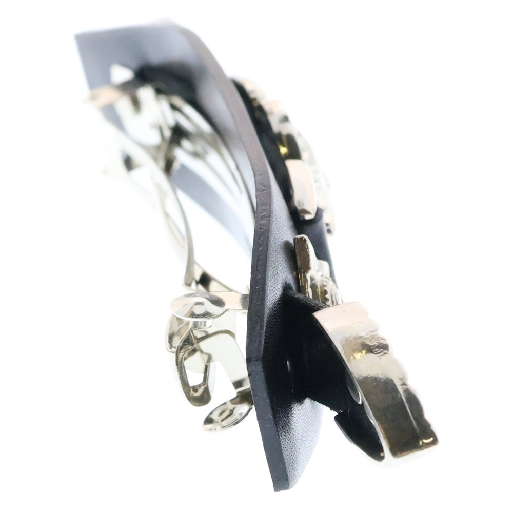 TOGA ARCHIVES(トーガアーカイブス) METAL LEATHER BARRETTE メタルデザイン レザー バレッタ ヘアアクセサリー ブラック レディース TZ242-AK931