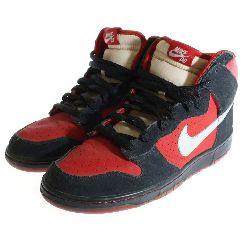 NIKE SB(ナイキエスビー) 【観賞用 2009年製】 DUNK ダンク スポーツレッド メタリックプラチナム ハイカットスニーカー US9.5/27.5cm 305050-601