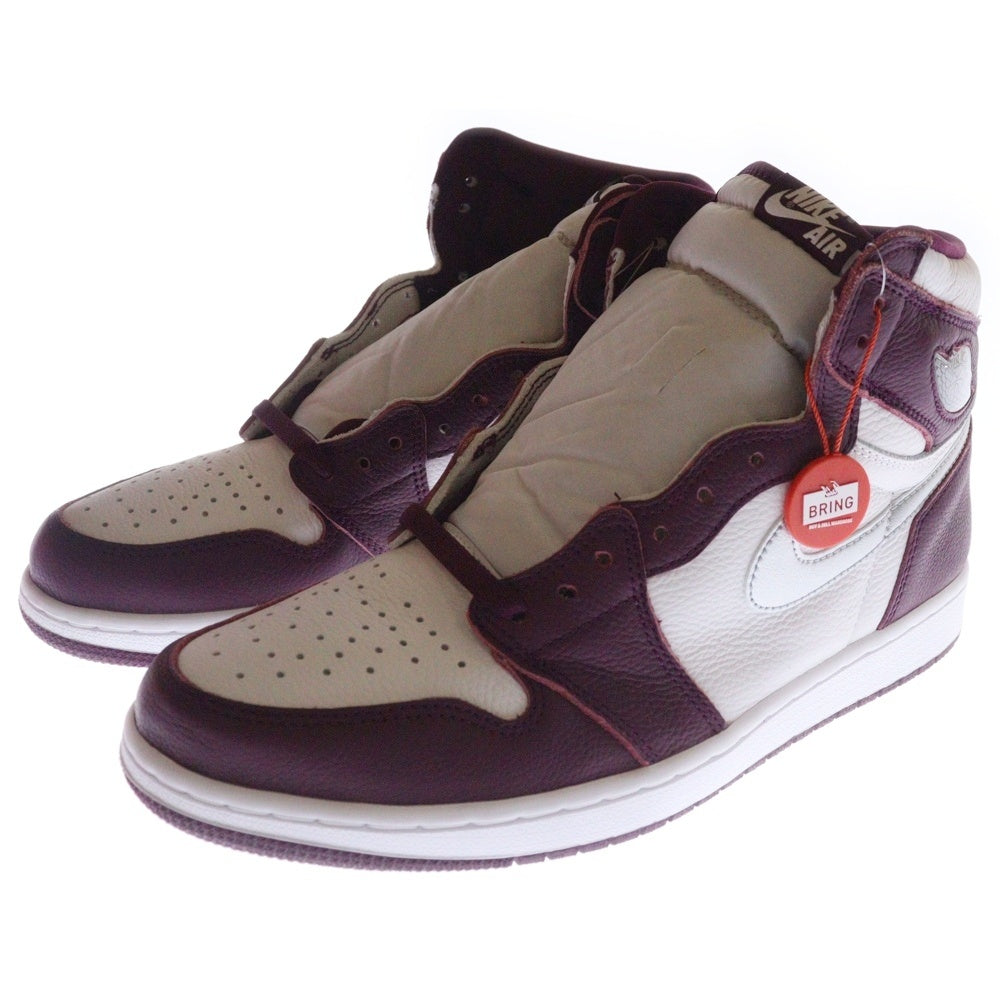 NIKE(ナイキ) AIR JORDAN 1 HIGH OG BORDEAUX エアジョーダン1 ハイカットスニーカー ボルドー レッド/ホワイト US12/30cm 555088-611