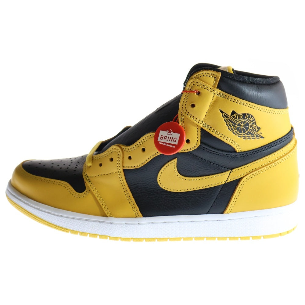 NIKE(ナイキ) AIR JORDAN1 RETRO HIGH OG POLLEN エアジョーダン 1 レトロ パラン ハイカットスニーカー ブラック/イエロー US12/30cm 555088-701