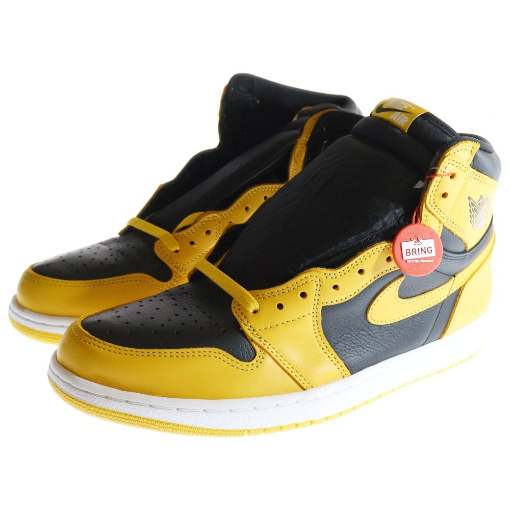 NIKE(ナイキ) AIR JORDAN1 RETRO HIGH OG POLLEN エアジョーダン 1 レトロ パラン ハイカットスニーカー ブラック/イエロー US12/30cm 555088-701