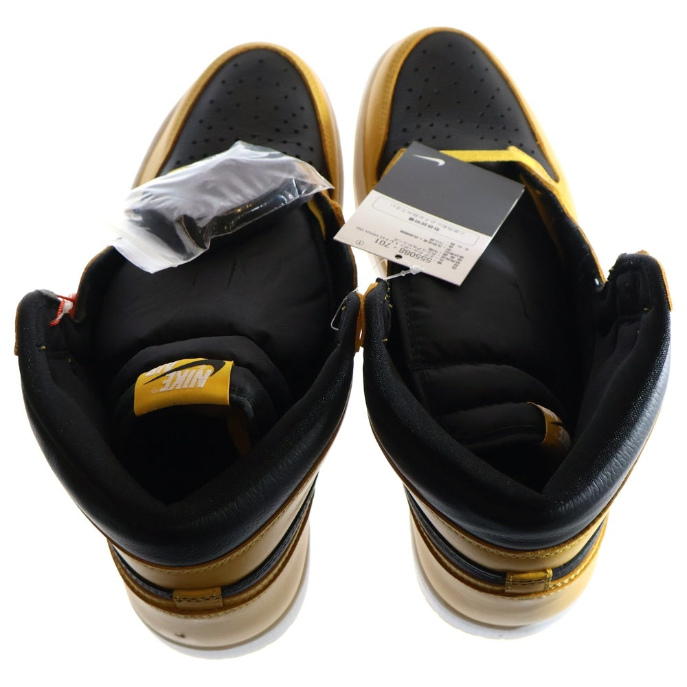 NIKE(ナイキ) AIR JORDAN1 RETRO HIGH OG POLLEN エアジョーダン 1 レトロ パラン ハイカットスニーカー ブラック/イエロー US12/30cm 555088-701