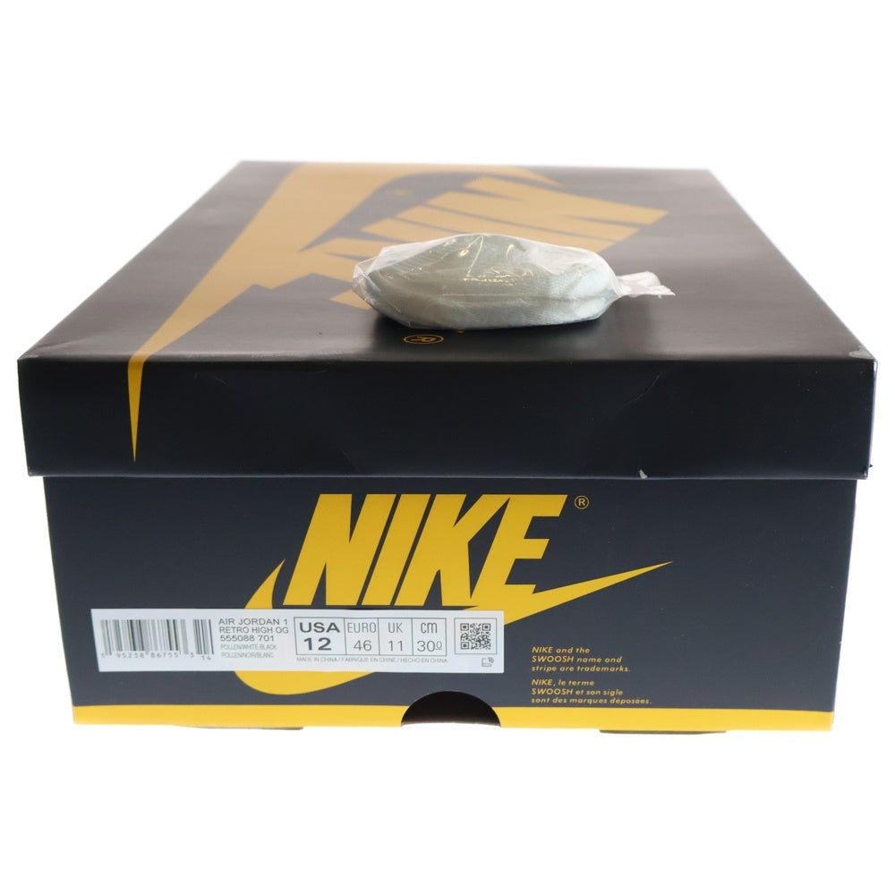 NIKE(ナイキ) AIR JORDAN1 RETRO HIGH OG POLLEN エアジョーダン 1 レトロ パラン ハイカットスニーカー ブラック/イエロー US12/30cm 555088-701