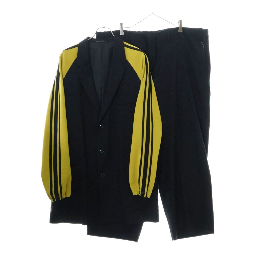 Yohji Yamamoto POUR HOMME(ヨウジヤマモト プールオム) 98SS サイドライン ジャージ切り替え 3B シングルテーラード ジャケット/ウール ワイド スラックス ロングパンツ セットアップ スーツ HJ-J27-816/HJ-P15-102