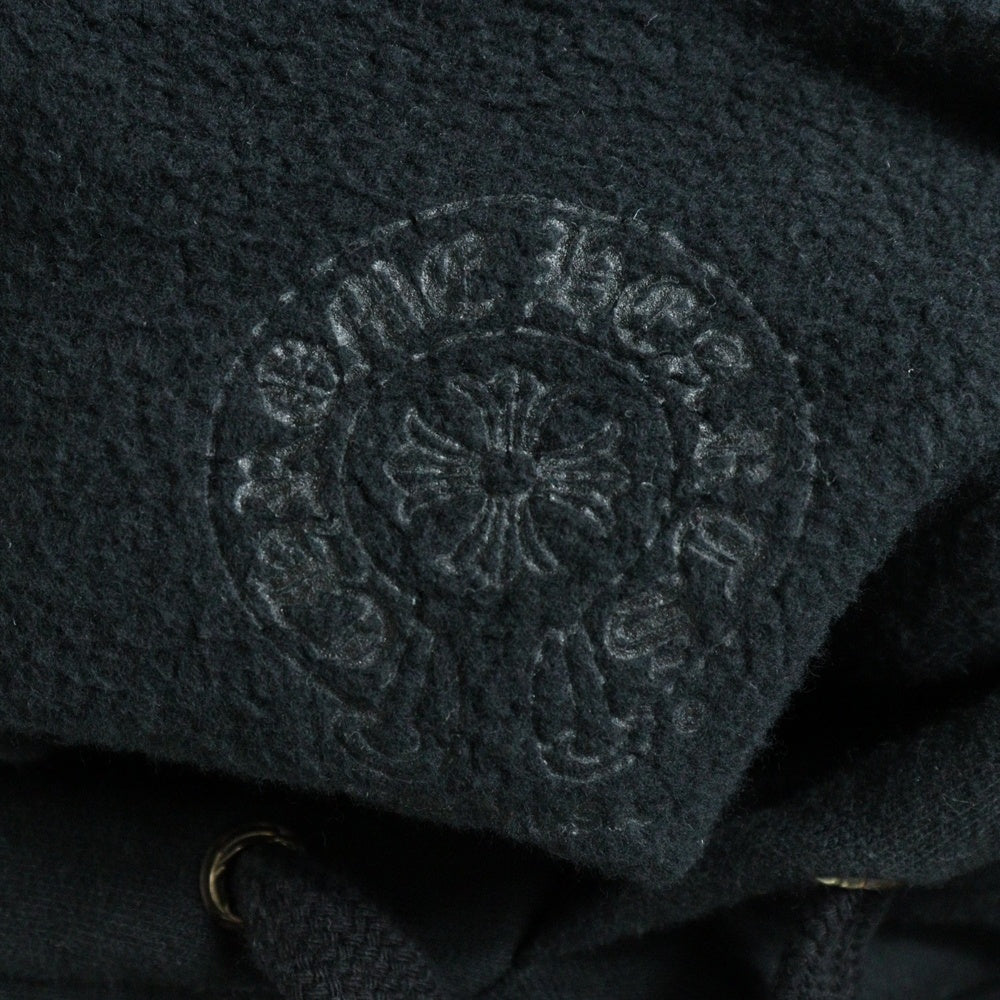 CHROME HEARTS(クロムハーツ) HORSESHOE PULLOVER HOODIE ホースシュープリント アームフローラル プルオーバースウェットパーカー フーディ ブラック
