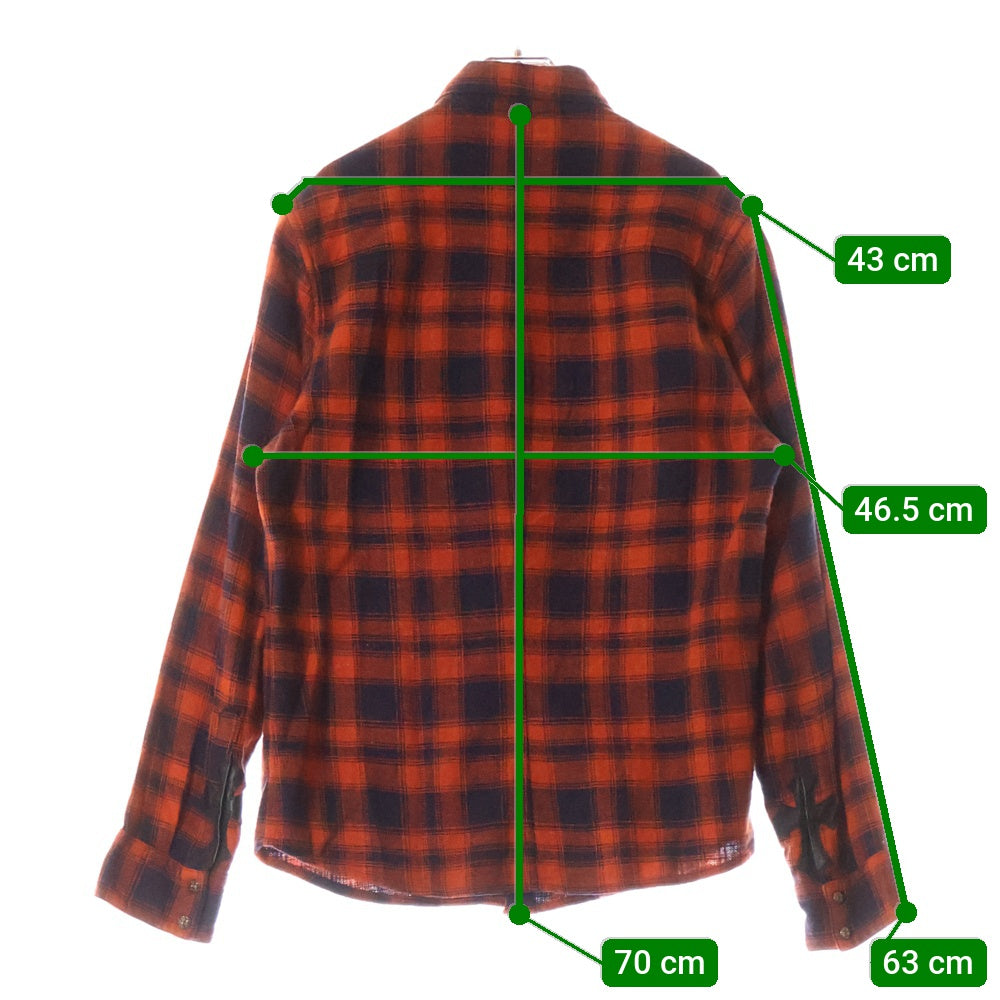 CHROME HEARTS(クロムハーツ) LOOSEENDS LS CHECK ルーズエンド 長袖チェックシャツ クロスボタンシャツ レッド JVPタグ