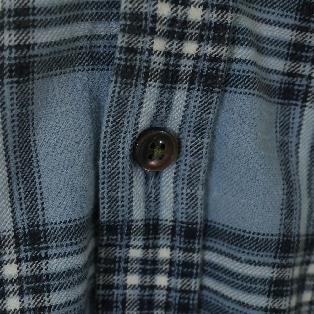 DIESEL(ディーゼル) S-DEWNY-HOOD フーディー チェック 長袖シャツ ライトブルー A12266