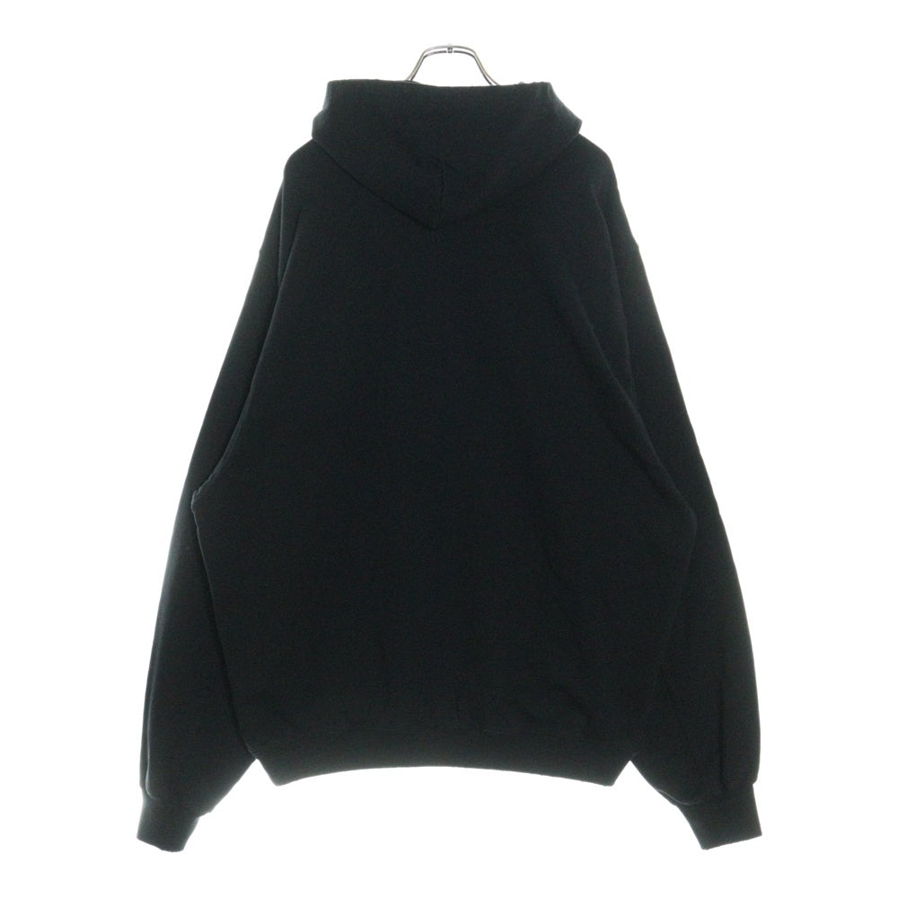 BALENCIAGA(バレンシアガ) 22AW Destroyed Logo-Print Hoodie デストロイダメージ加工 ロゴプリント スウェット プルオーバーパーカー フーディー ブラック 729361 TNVL2