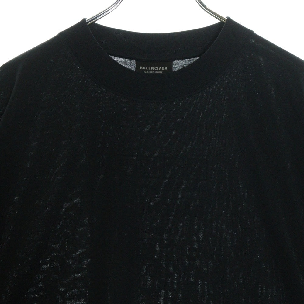 BALENCIAGA(バレンシアガ) ケアラベル バックプリント 半袖Tシャツ ブラック 724514 TNVL9