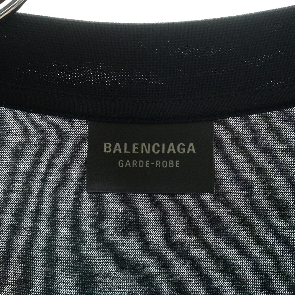BALENCIAGA(バレンシアガ) ケアラベル バックプリント 半袖Tシャツ ブラック 724514 TNVL9