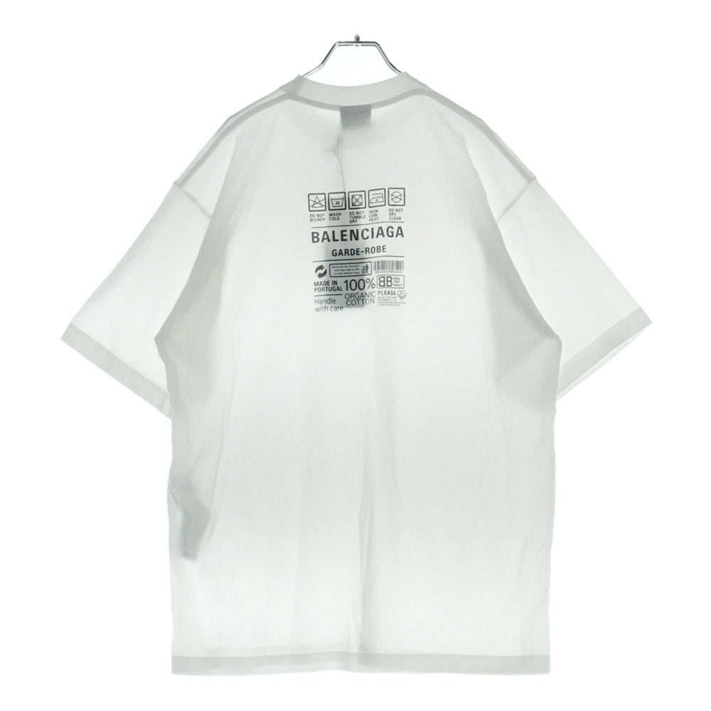 BALENCIAGA(バレンシアガ) ケアラベル バックプリント 半袖Tシャツ ホワイト 724514 TNVL9