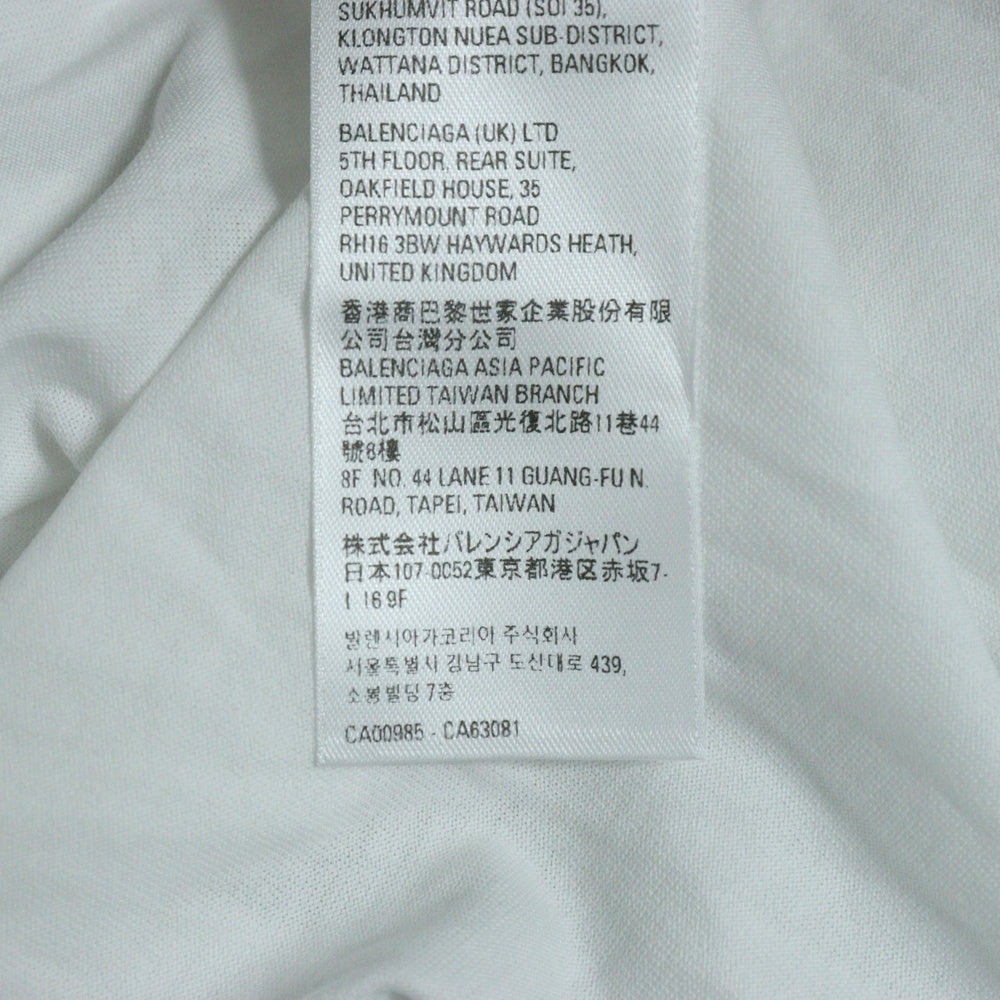 BALENCIAGA(バレンシアガ) ケアラベル バックプリント 半袖Tシャツ ホワイト 724514 TNVL9
