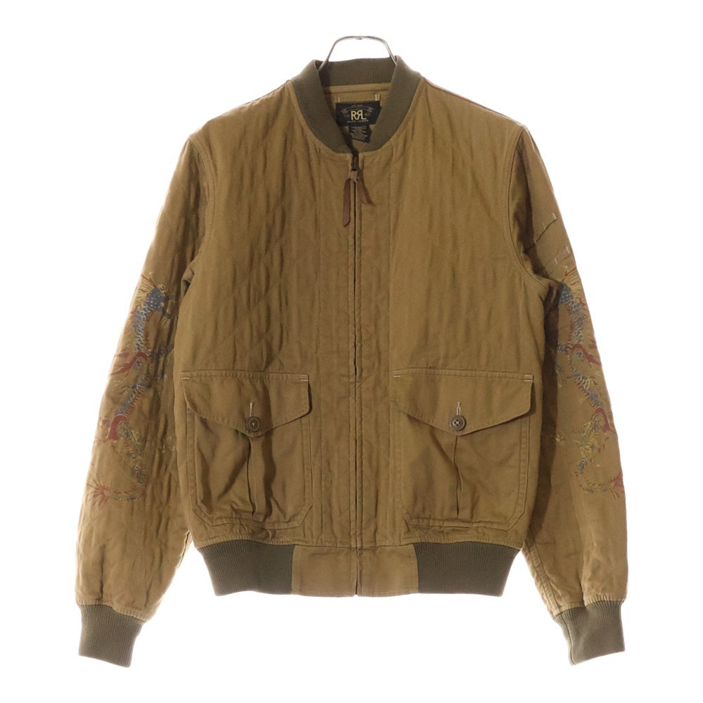 RRL(ダブルアールエル) コットン ジップアップキルティングジャケット ベージュ