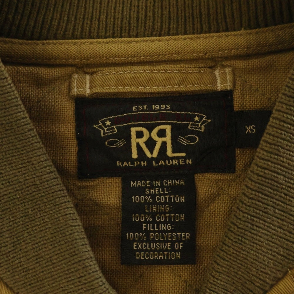 RRL(ダブルアールエル) コットン ジップアップキルティングジャケット ベージュ