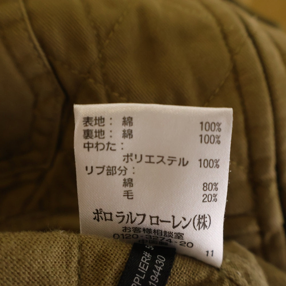 RRL(ダブルアールエル) コットン ジップアップキルティングジャケット ベージュ
