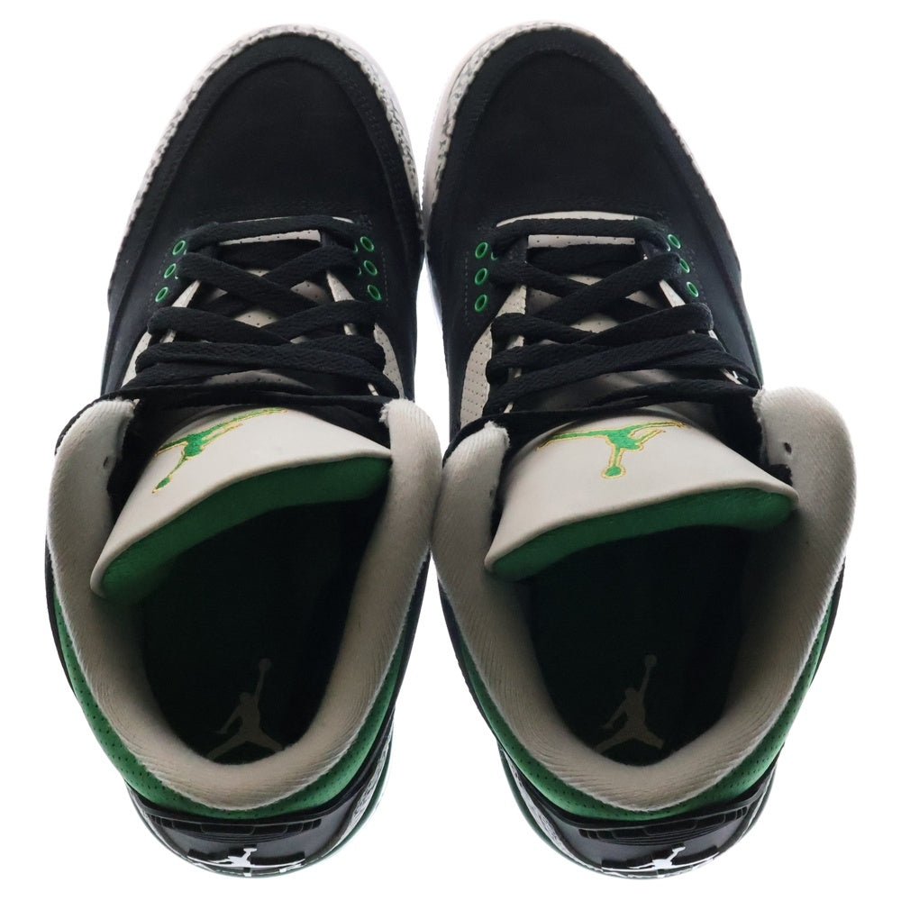 NIKE(ナイキ) AIR JORDAN 3 RETRO Pine Green エアジョーダン レトロ パイングリーン ミッドカットスニーカー ブラック/グリーンUS8/26cm CT8532-035