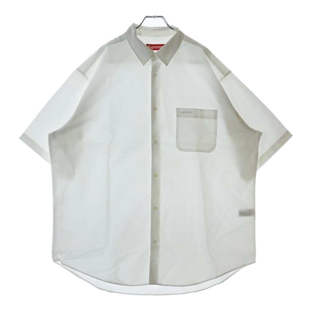 SUPREME(シュプリーム) 24SS Loose Fit S/S Oxford shirt フロントエンブロイダリー ルーズフィット オックスフォード 長袖シャツ ホワイト