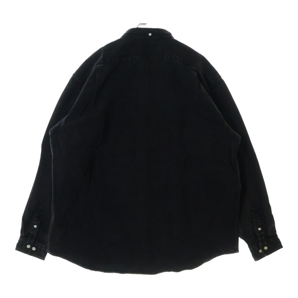 SUPREME(シュプリーム) 24SS Small Box Shirt スモールボックスロゴ ボタンダウン ウォッシュ加工 長袖シャツ ブラック