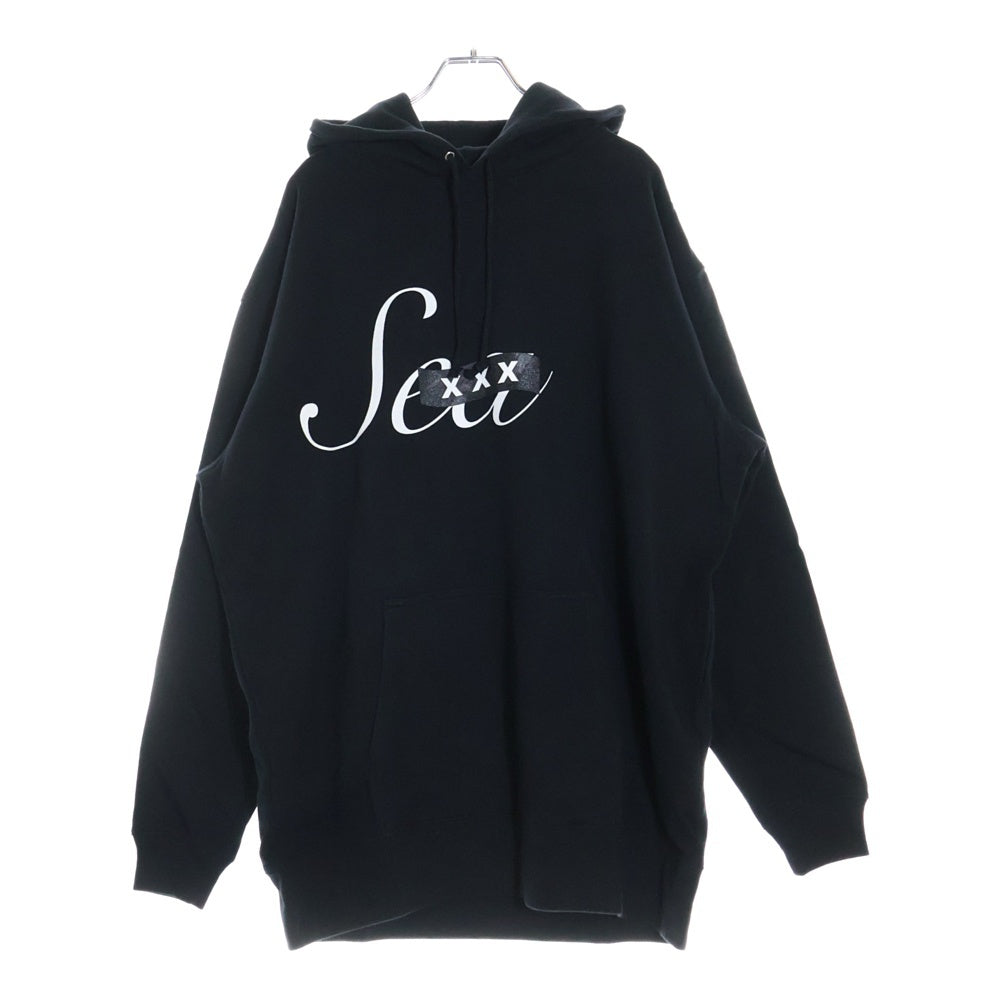 WIND AND SEA(ウィンダンシー) ×GOD SELECTION XXX HOODIE ゴッドセレクション トリプルエックス フロントロゴ プルオーバーパーカー フーディ ブラック WDS-C-GOD-23-Q3-08