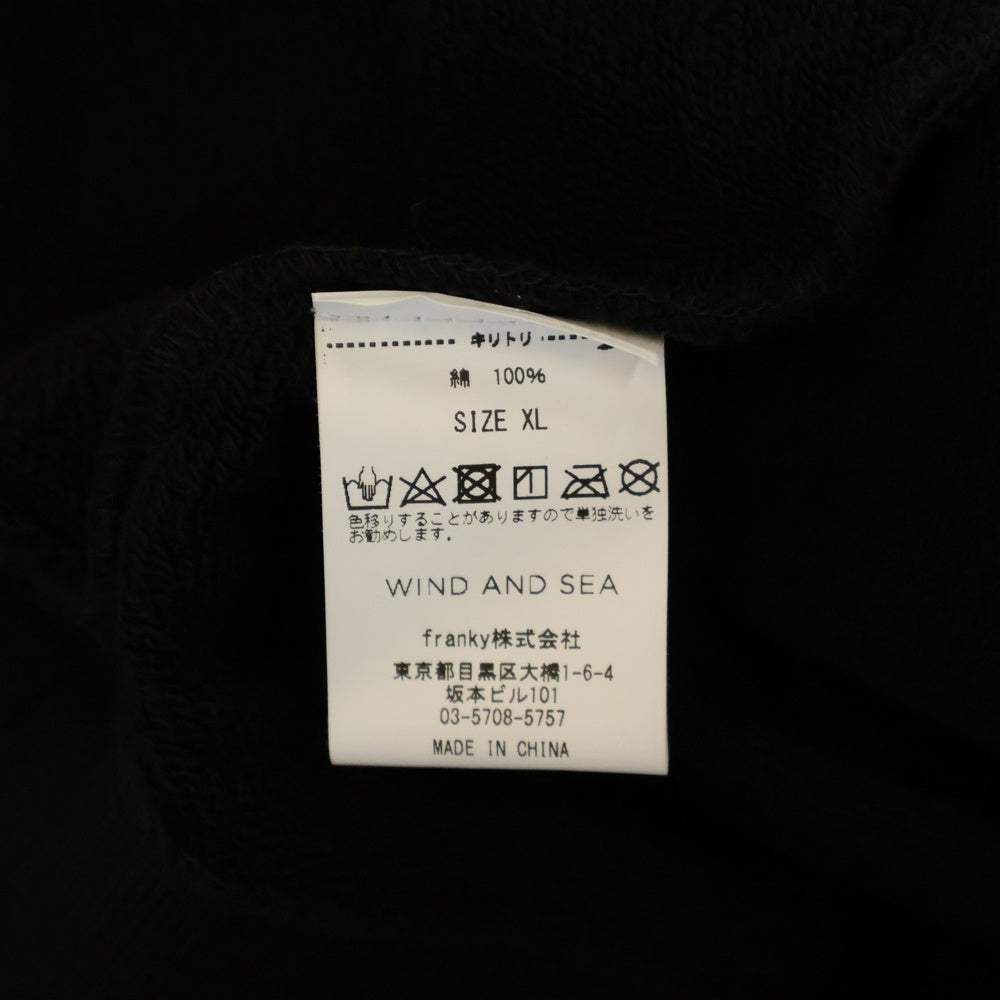 WIND AND SEA(ウィンダンシー) ×GOD SELECTION XXX HOODIE ゴッドセレクション トリプルエックス フロントロゴ プルオーバーパーカー フーディ ブラック WDS-C-GOD-23-Q3-08