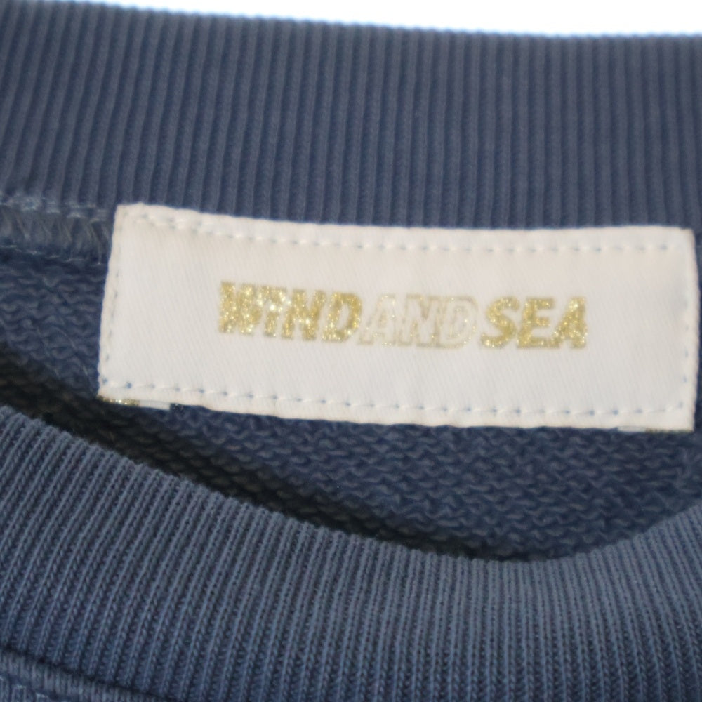 WIND AND SEA(ウィンダンシー) SEA CREW NECK フロントロゴプリント クルーネックスウェット トレーナー ブルー WDS-O-SEA-23-Q2-CS-01