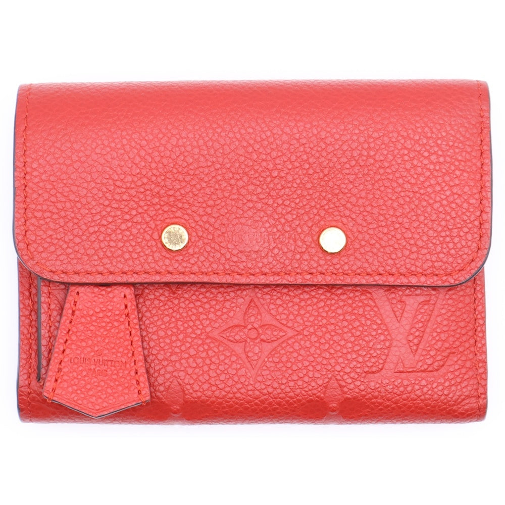 LOUIS VUITTON(ルイヴィトン) モノグラム アンプラント ポルトフォイユ ポンヌフ レザー コンパクトウォレット 三つ折り財布 レッド レディース M62185 TN4106