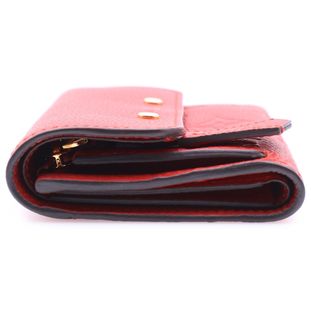 LOUIS VUITTON(ルイヴィトン) モノグラム アンプラント ポルトフォイユ ポンヌフ レザー コンパクトウォレット 三つ折り財布 レッド レディース M62185 TN4106