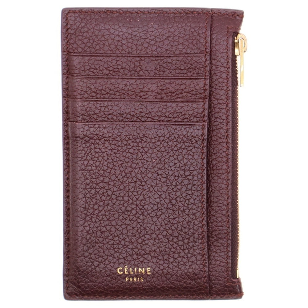 CELINE(セリーヌ) レザー コンパクトウォレット 財布 ワインレッド レディース W-PG-2168