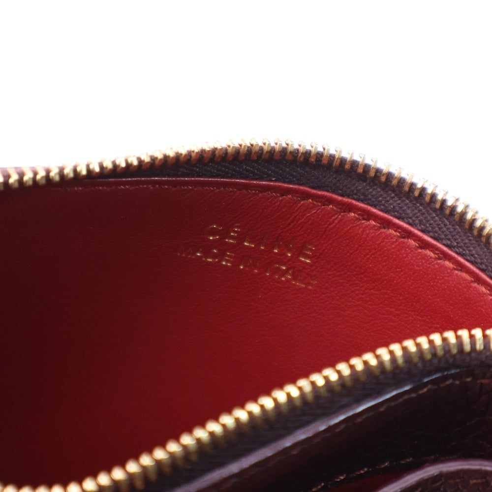 CELINE(セリーヌ) レザー コンパクトウォレット 財布 ワインレッド レディース W-PG-2168