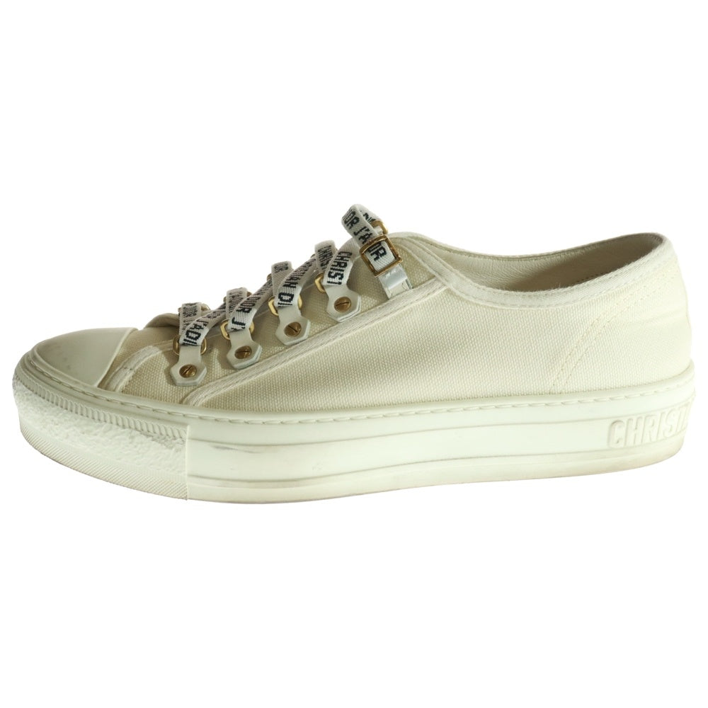 Christian Dior(クリスチャンディオール) 24SS WALK N ロゴシューレース ベルベット ローカットスニーカー ホワイト レディース DC0318