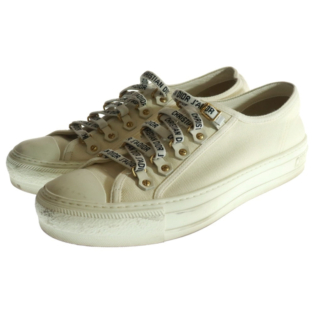Christian Dior(クリスチャンディオール) 24SS WALK N ロゴシューレース ベルベット ローカットスニーカー ホワイト レディース DC0318