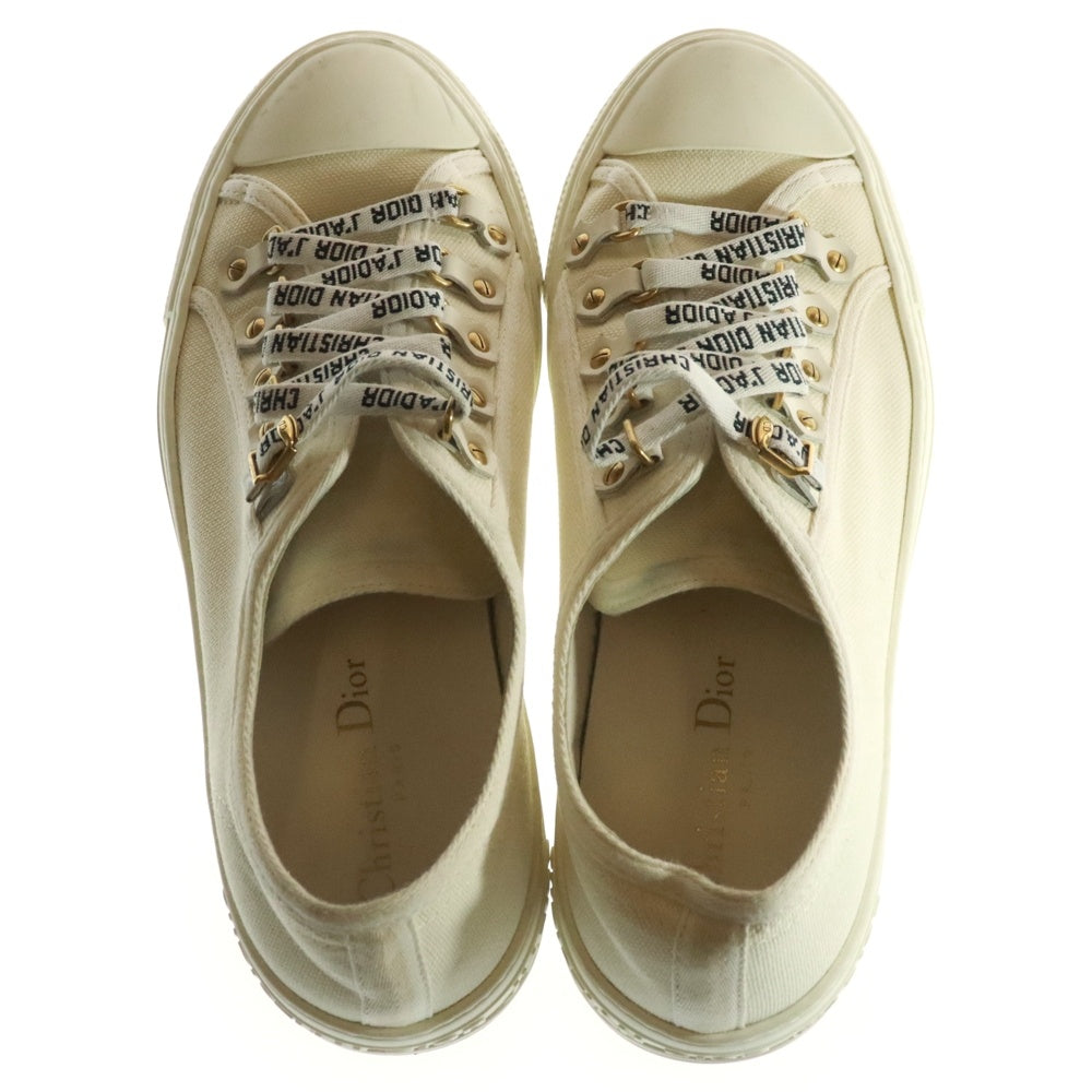 Christian Dior(クリスチャンディオール) 24SS WALK N ロゴシューレース ベルベット ローカットスニーカー ホワイト レディース DC0318