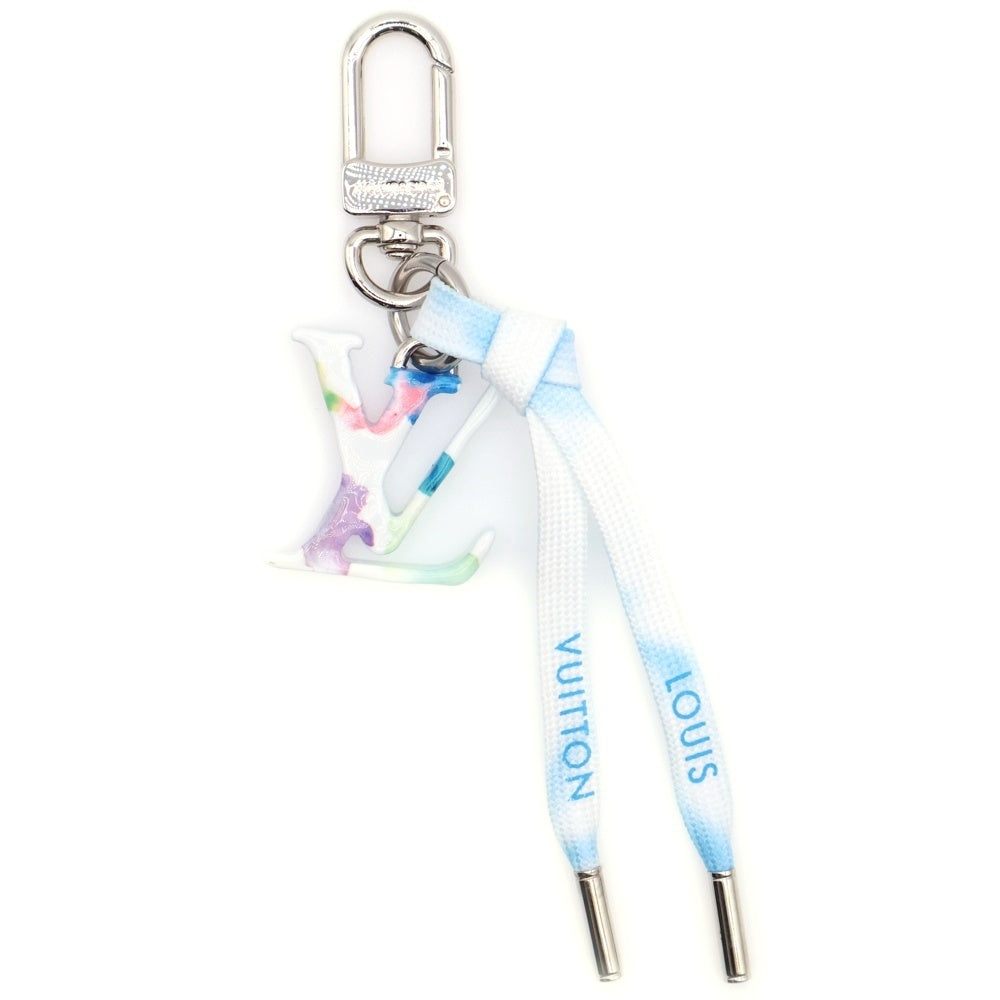 LOUIS VUITTON(ルイヴィトン) 21SS ポルト クレ LVシェイプ ウォーターカラー キーホルダー チャーム ホワイト/シルバー MP2976 LE0211