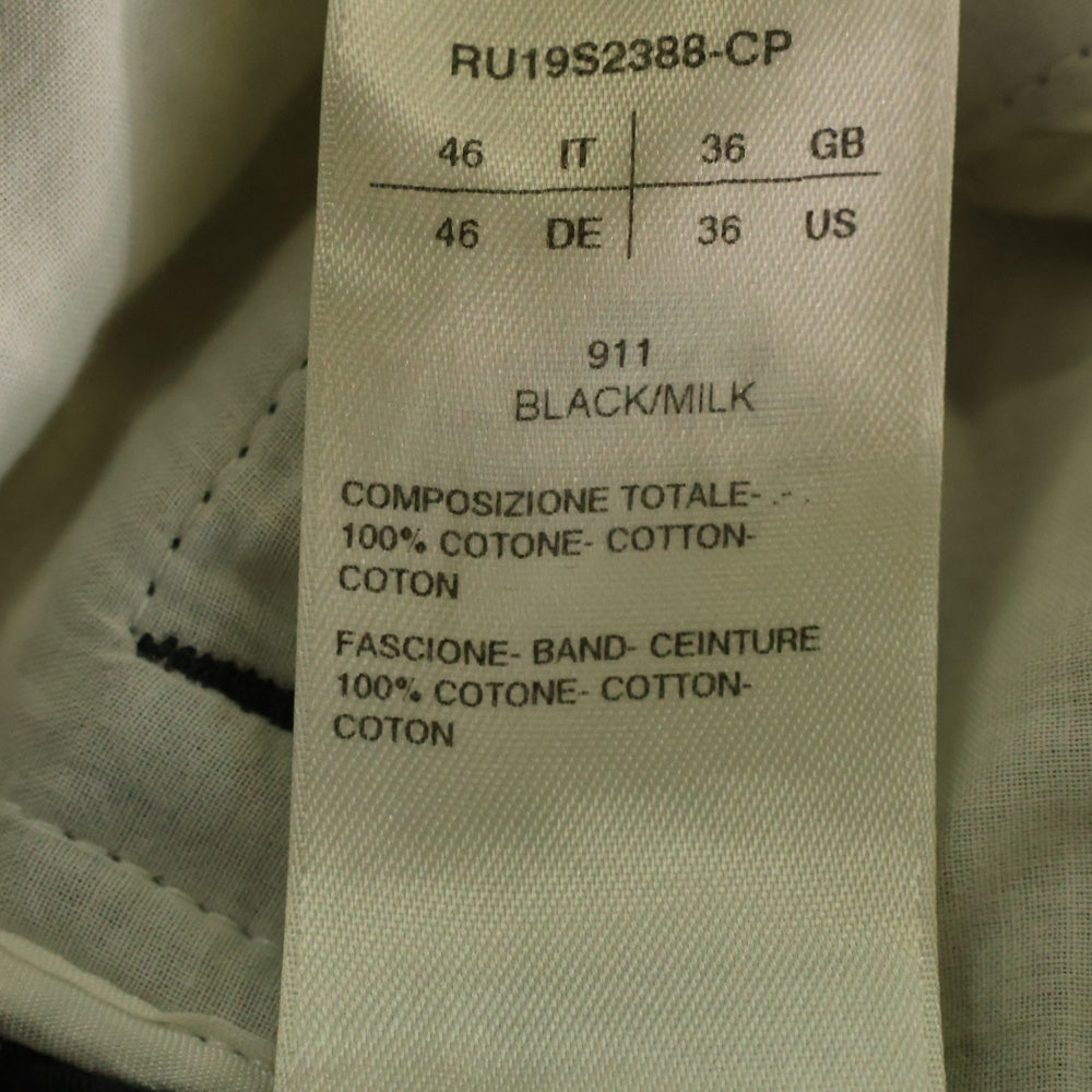Rick Owens(リックオウエンス) 19SS DRAWSTRING TRACK PANTS チェック トラックパンツ ブラック RU19S2388-CP