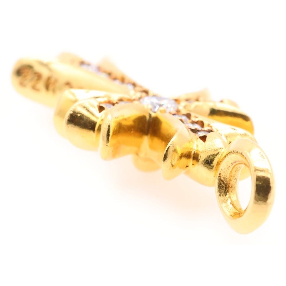 CHROME HEARTS(クロムハーツ) 22K TNY CRSF P/DIA タイニーファットクロス PAVEダイヤ ペンダントトップ ゴールド BCA033