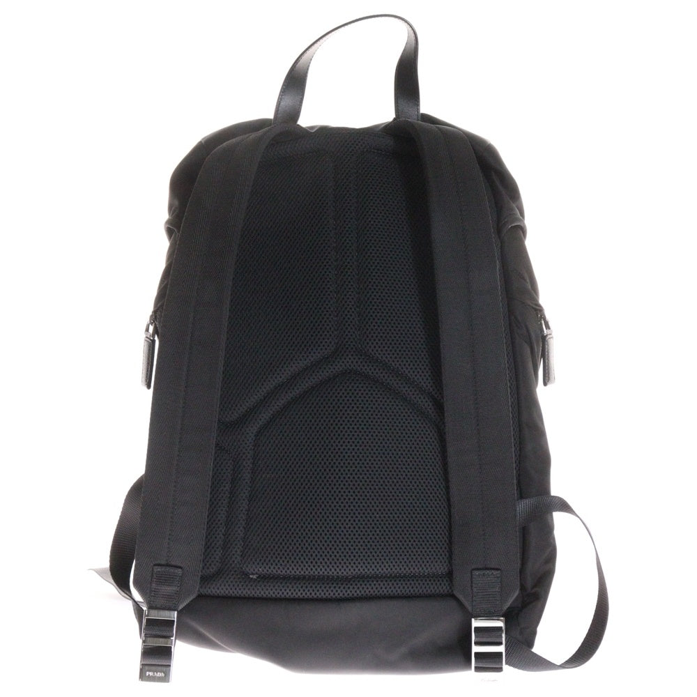 PRADA(プラダ) Re-Nylon リナイロン サフィアーノ レザー トライアングル ロゴプレート バックパック リュックサック ブラック 2VZ090