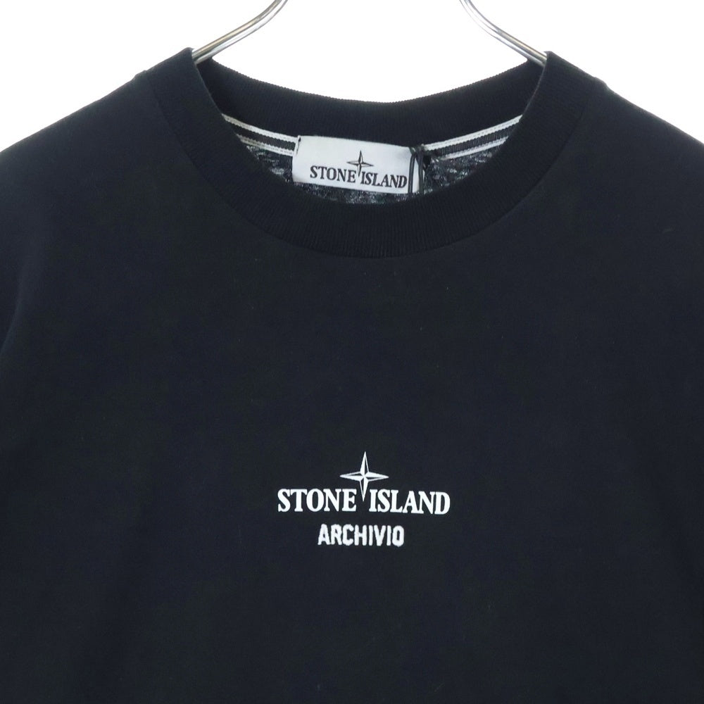 STONE ISLAND(ストーンアイランド) 25SS ロゴプリント クルーネック 半袖Tシャツカットソー ブラック K1S152100037 S0091