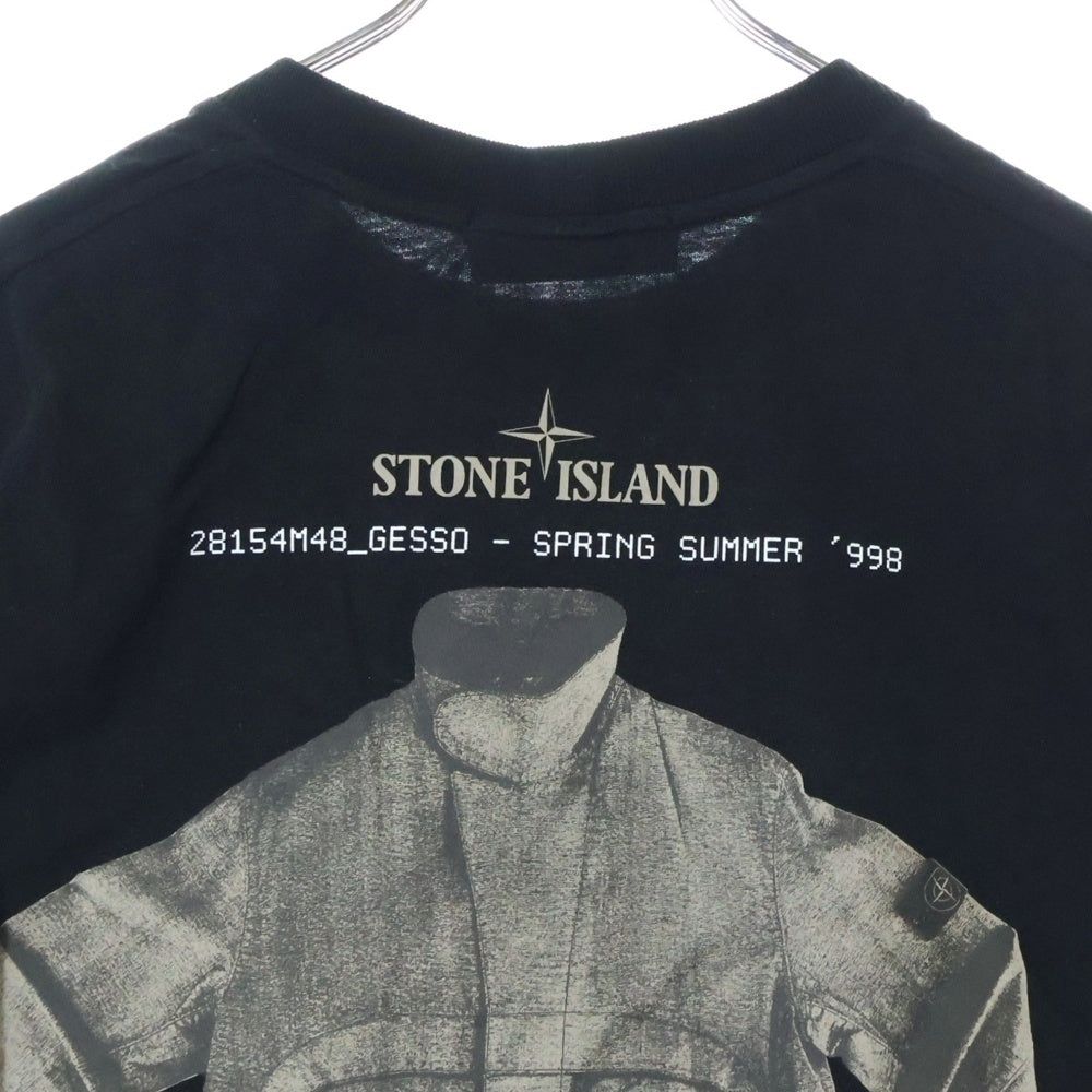 STONE ISLAND(ストーンアイランド) 25SS ロゴプリント クルーネック 半袖Tシャツカットソー ブラック K1S152100037 S0091