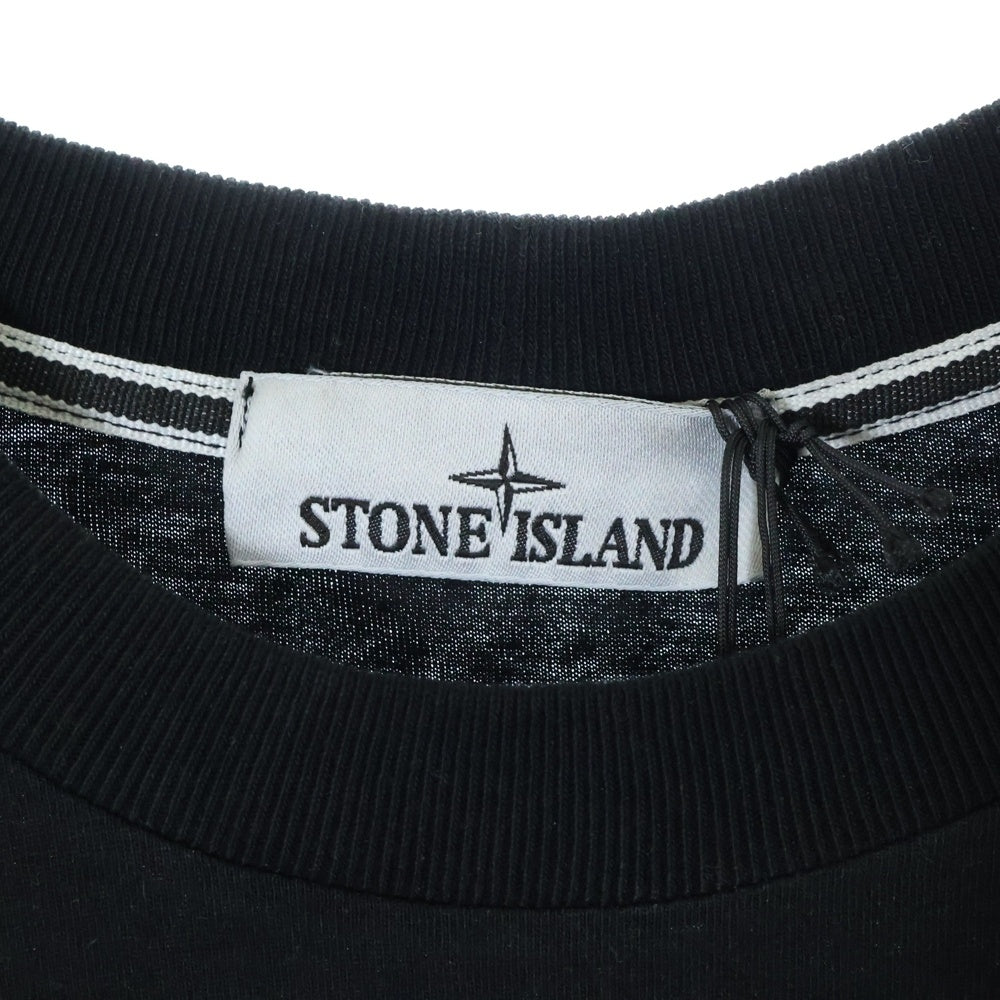 STONE ISLAND(ストーンアイランド) 25SS ロゴプリント クルーネック 半袖Tシャツカットソー ブラック K1S152100037 S0091