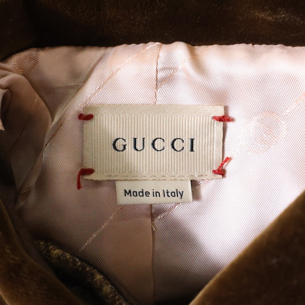 GUCCI(グッチ) ×ANGELA LYNNE GG 総柄 ジャガード ウール ジャケット コート ベージュ キッズ レディース 694945