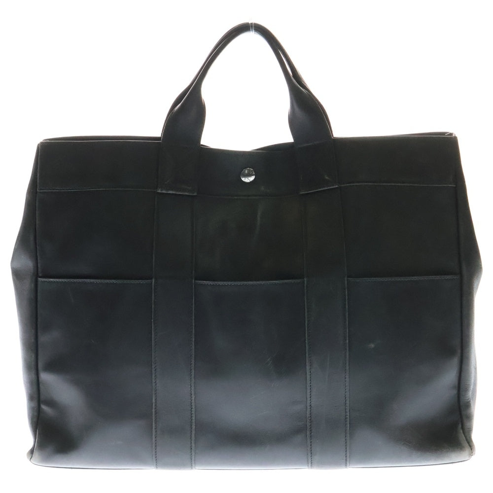 HERMES(エルメス) フールトゥMM エヴァーカーフ ハンドバッグ トートバッグ □E刻印 ブラック