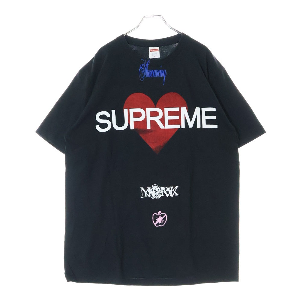 SUPREME(シュプリーム) 25SS Announcing Tee プリントロゴ クルーネック 半袖Tシャツ ブラック