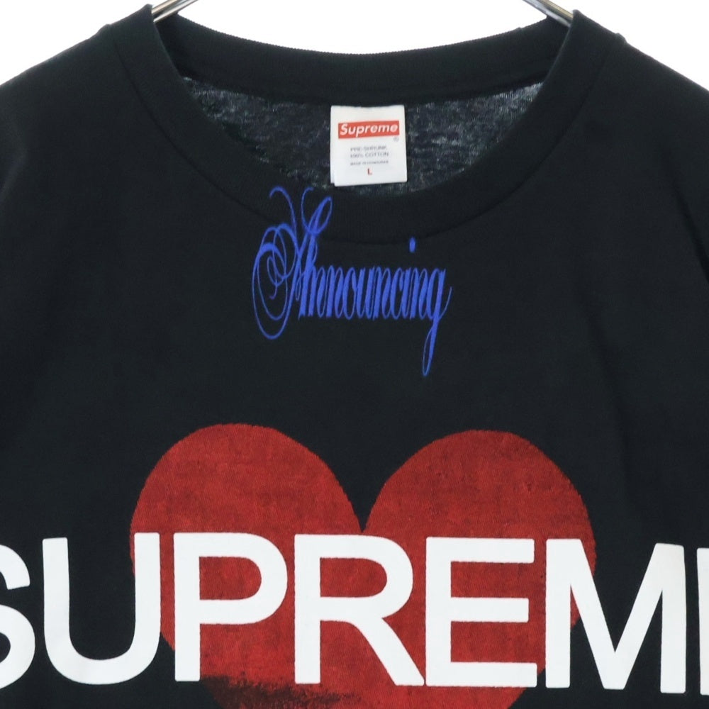 SUPREME(シュプリーム) 25SS Announcing Tee プリントロゴ クルーネック 半袖Tシャツ ブラック