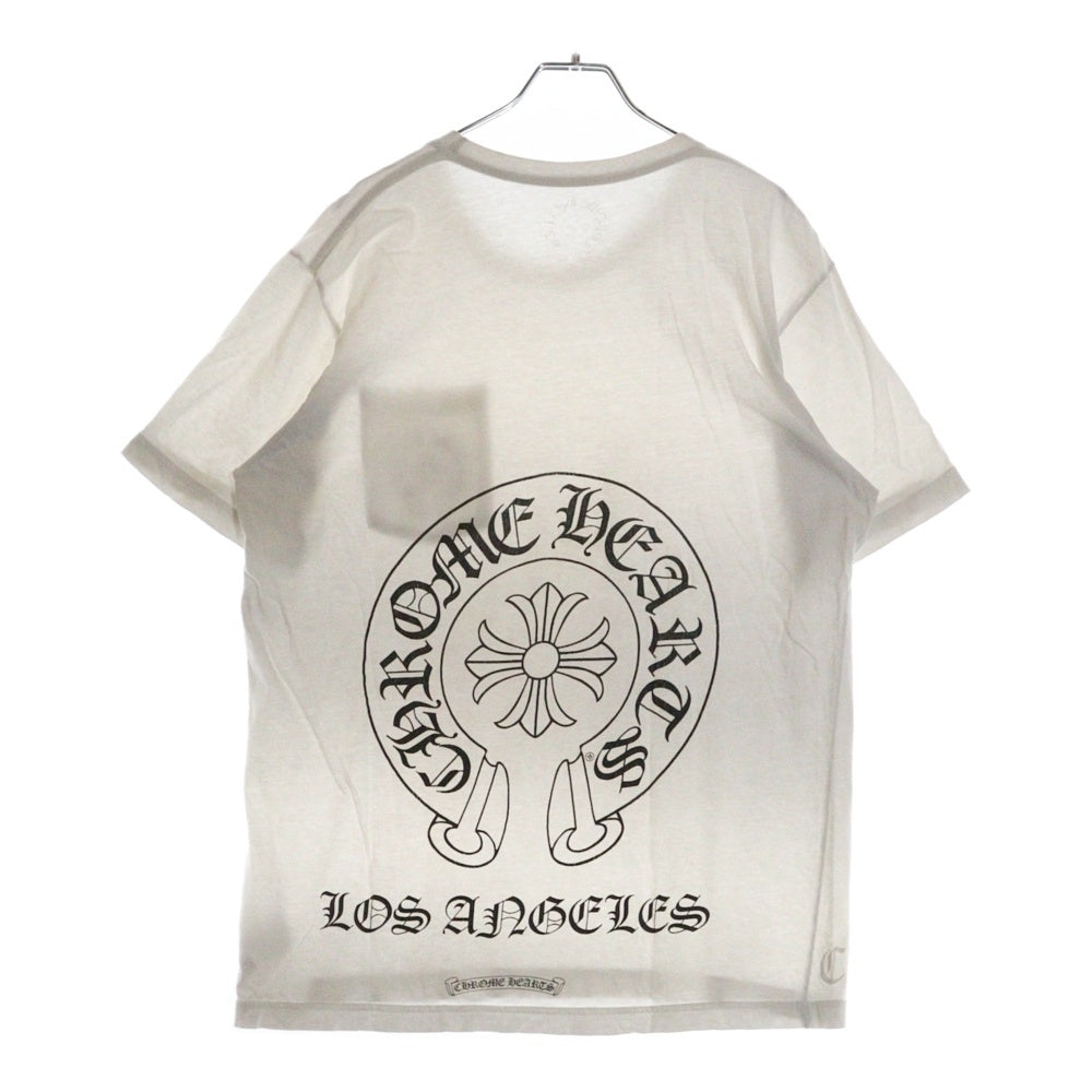 CHROME HEARTS(クロムハーツ) CH T-SHRT ロサンゼルス限定バックホースシュープリント クルーネック 半袖Tシャツ カットソー ホワイト
