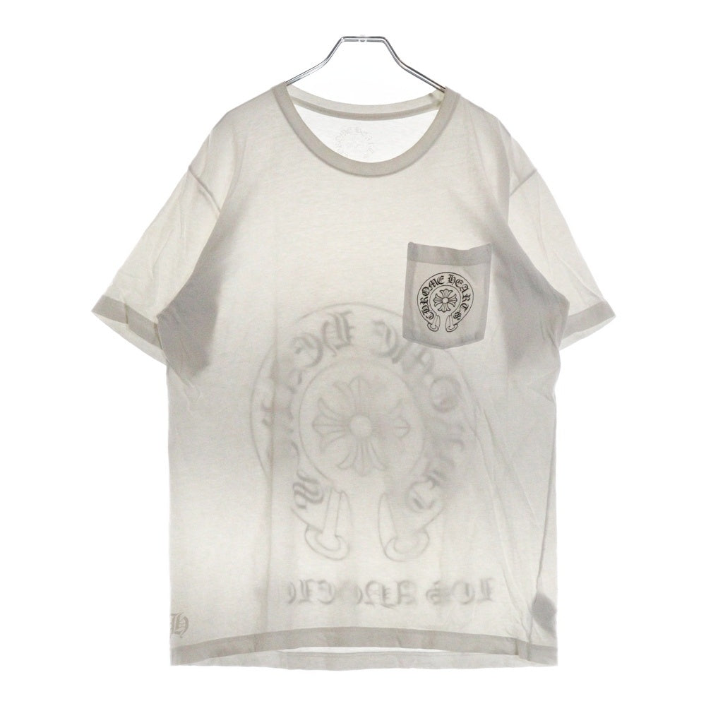 CHROME HEARTS(クロムハーツ) CH T-SHRT ロサンゼルス限定バックホースシュープリント クルーネック 半袖Tシャツ カットソー ホワイト