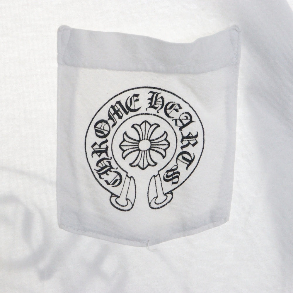 CHROME HEARTS(クロムハーツ) CH T-SHRT ロサンゼルス限定バックホースシュープリント クルーネック 半袖Tシャツ カットソー ホワイト