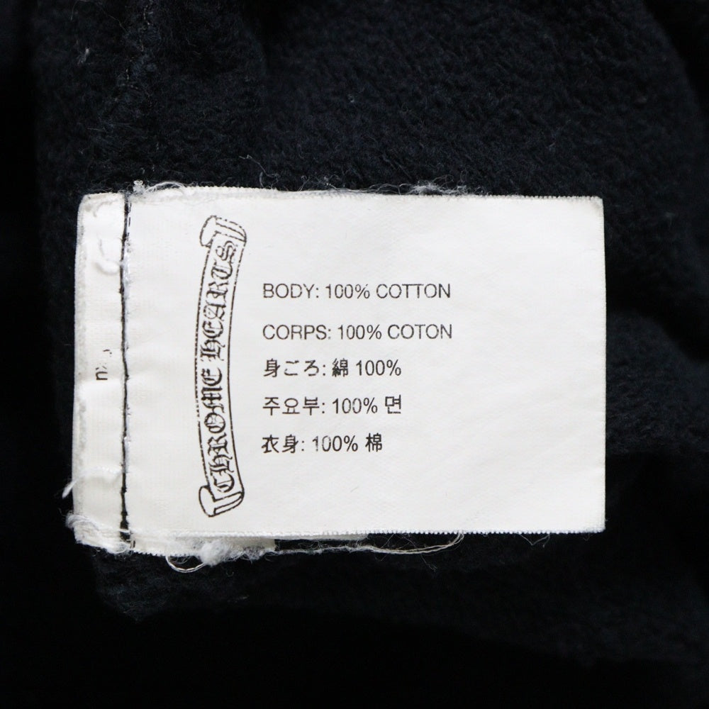 CHROME HEARTS(クロムハーツ) STENCIL HOODIE スリーブマルチロゴ ステンシル ホースシュープリント スウェット プルオーバーパーカー ブラック